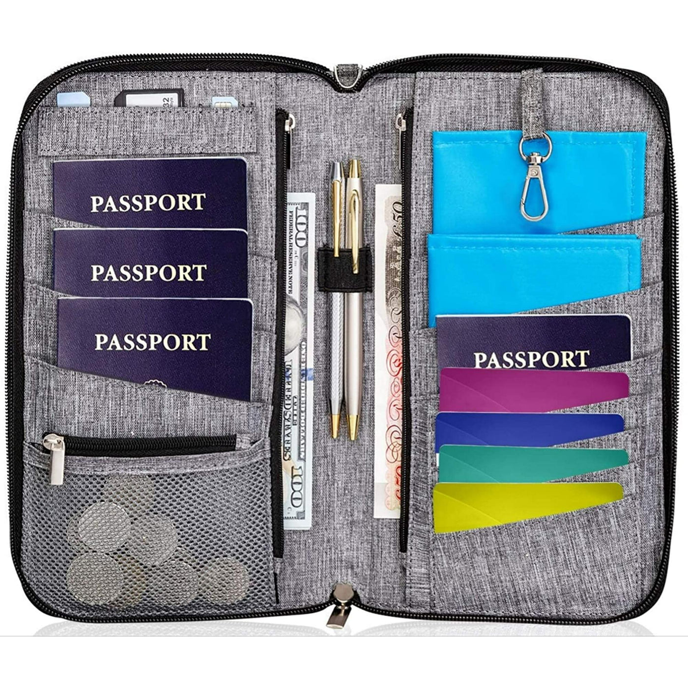 RFID-Blocking Travel Document Organizer – Passport Wallet for Family Trips