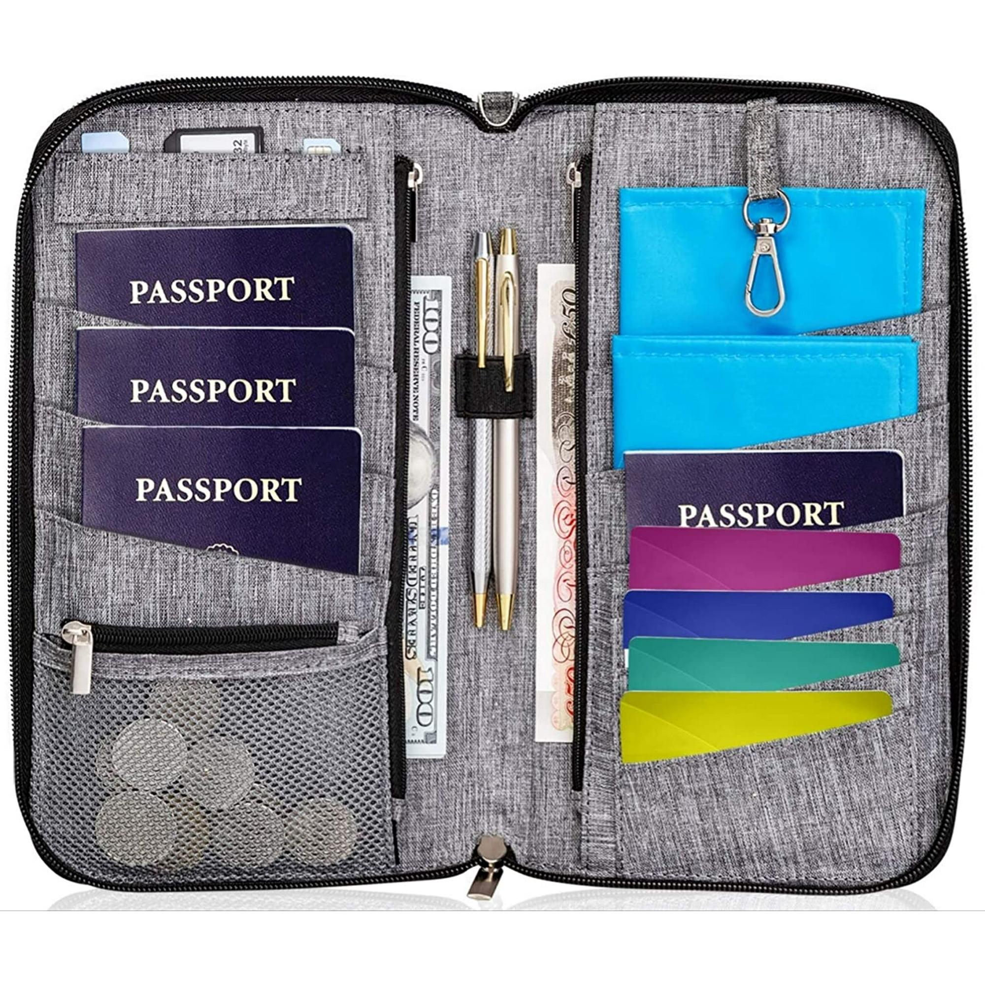 RFID-Blocking Travel Document Organizer – Passport Wallet for Family Trips