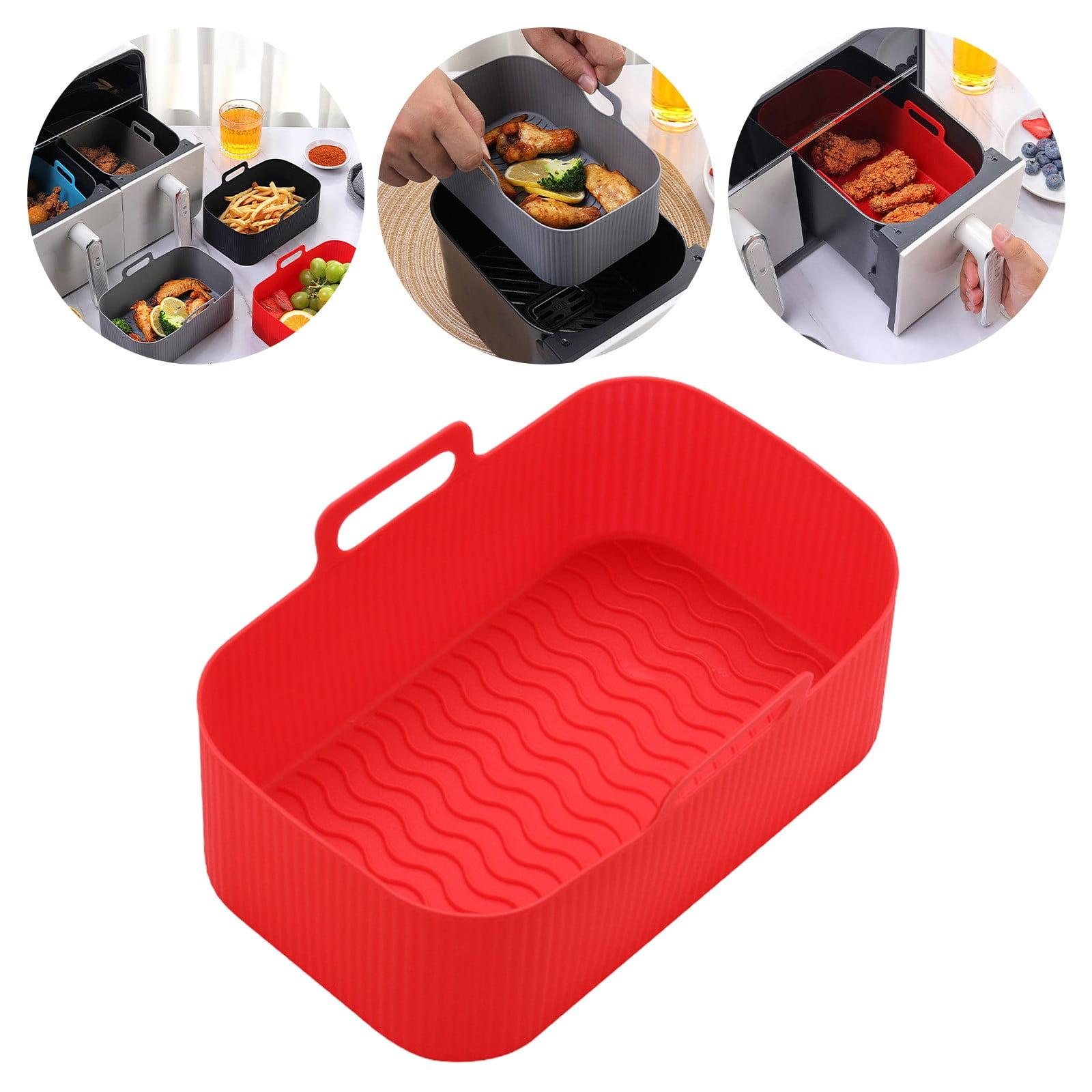 Reusable Silicone Air Fryer Basket – Non-Stick Air Fryer Liner with Handles